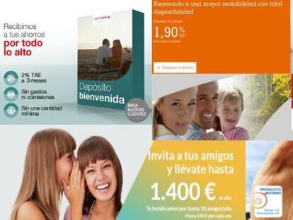 Oferta de dep&oacute;sitos de los bancos para nuevos clientes