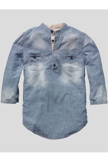 Camisa vaquera de manga francesa y cuello mao de Pepe Jeans (51 euros).