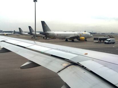 Aviones de Vueling en el Aeropuerto de El Prat. 