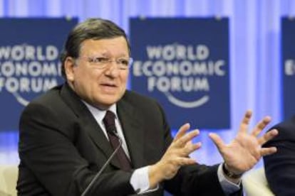 El presidente de la Comisión Europea, José Manuel Durao Barroso, ayer en el Foro Económico Mundial de Dab¡vos.