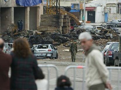 Lugar del atentado donde fue asesinado el ex primer ministro de Líbano Rafik Hariri.