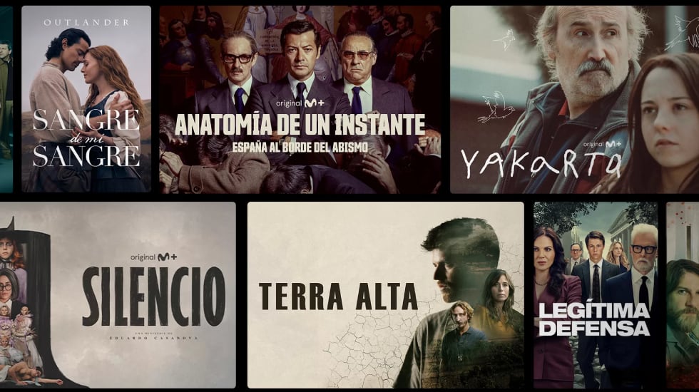 Cartel promocional de series en Movistar Plus+.