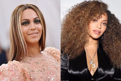 Beyoncé. Desde sus comienzos en Destiny's Child hasta sus primeros discos en solitario, el cabello alisado con mechas rubias se ha convertido en seña de identidad de la cantante más poderosa del mundo. Sin embargo, en los últimos años ha abrazado en diversas ocasiones sus rizos naturales, algo a lo que nos tiene muy acostumbrados su hermana Solange. Una de los motivos principales, la reivindicación racial. En la imagen, lo comparte el estilista Neal Farinah.