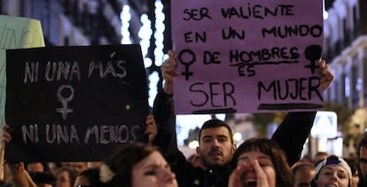 Una manifestació contra la violència masclista.