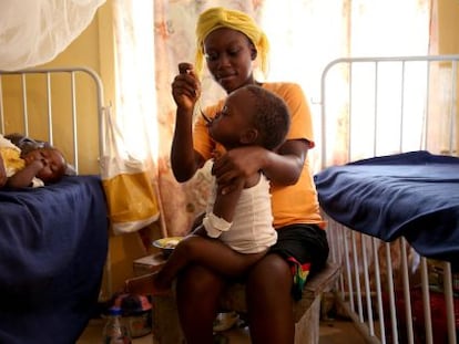 Hora del almuerzo en un hospital de Liberia.