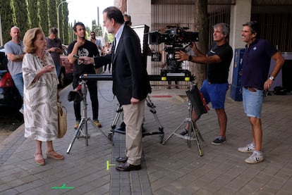 Mariano Rajoy, durante el rodaje del cameo en el filme 'Mi otro Jon'.