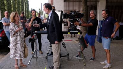 Mariano Rajoy, durante el rodaje del cameo en el filme 'Mi otro Jon'.