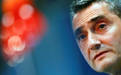 Valverde, en la sala de prensa de la Ciudad Deportiva.