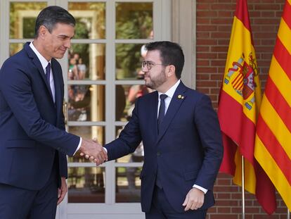 Pedro Sánchez recibía el viernes a Pere Aragonès en La Moncloa.