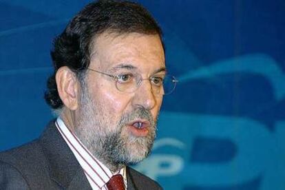 El líder del PP, Mariano Rajoy, ayer.