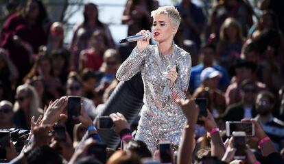 La cantanet Katy Perry, el pasado domingo en un concierto en Los Ángeles.