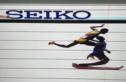 Fotofinish de la llegada.