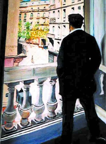 <i>Joven en su ventana,</i> de G. Caillebotte, en una portada de <i>Corazón tan blanco.</i>
