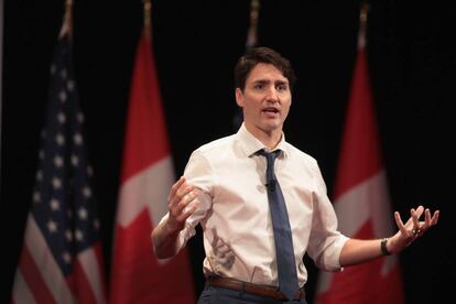 Justin Trudeau, este miércoles en la Universidad de Chicago