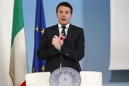El primer ministro italiano Matteo Renzi en una conferencia de prensa