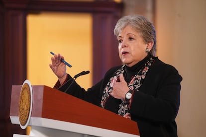 Alicia Bárcena en Palacio nacional, el 11 de octubre.