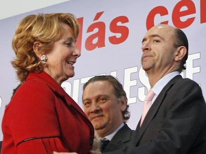 Aguirre con Alfredo Prada y Manuel Lamela en febrero de este año.