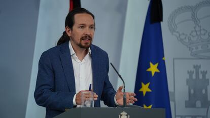 Pablo Iglesias, en la rueda de prensa posterior al Consejo de Ministros del pasado viernes.