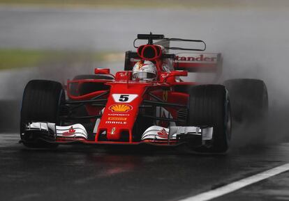 Sebastian Vettel durante una práctica en Japón.