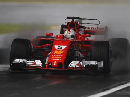 Sebastian Vettel durante una práctica en Japón.