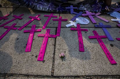 Protesta contra el feminicidio el pasado Día Internacional de la Mujer Trabajadora en Ciudad de México.