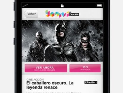 Yomvi en un iPhone.