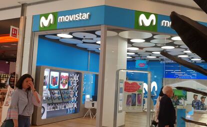 Una tienda de Movistar, en Madrid.