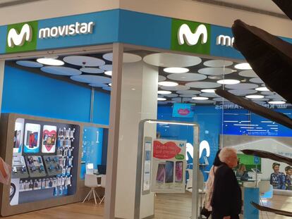 Una tienda de Movistar, en Madrid.