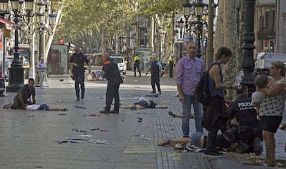 Víctimas del atentado de Barcelona, el pasado agosto. 