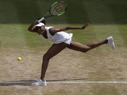 Venus Williams, durante el pulso contra Konta en la central.