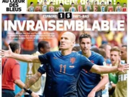 Robben ilustra la portada del diario 'L'Èquipe'.