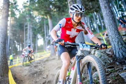 Muriel Furrer, durante el pasado Mundial de mountain bike, en agosto, en Andorra.