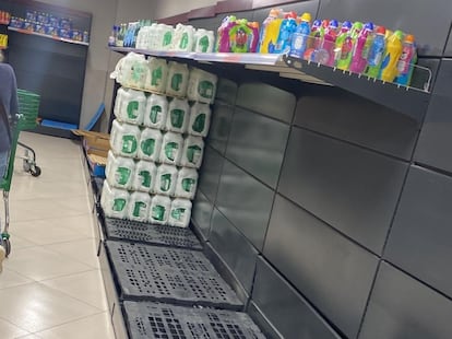 Interior de un supermercado este miércoles en Valencia. Imagen cedida