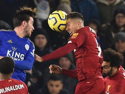 Firmino, en el momento del primer gol al Leicester.