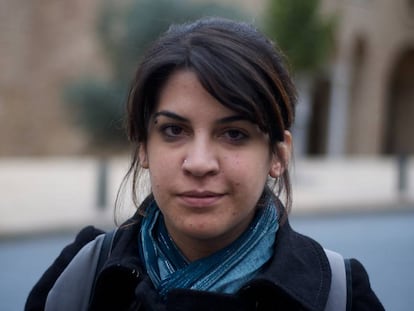 La activista tunecina Lina Ben Mhenni en Valencia en 2012.