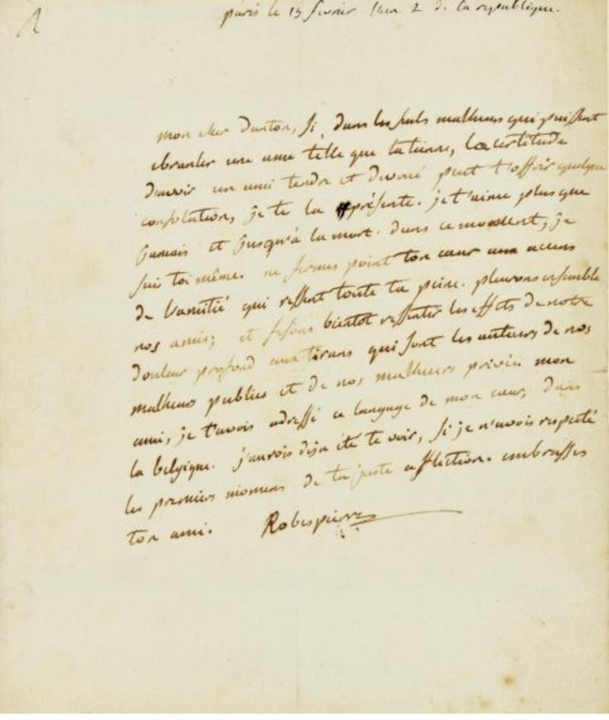 Un año antes de mandarlo a la guillotina, Robespierre le dijo a Danton ...