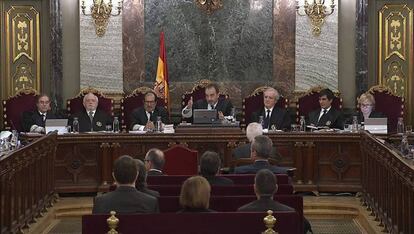 Sesión del juicio del 'procés' presidida por el juez Marchena. 