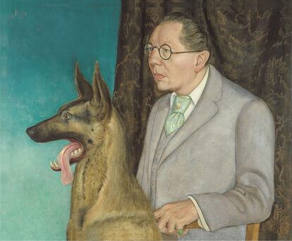 Otto Dix  'Hugo Erfurth con perro', 1926.  Museo Thyssen-Bornemisza