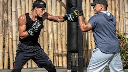 El boxeador venezolano Eldric Sella durante un entrenamiento.