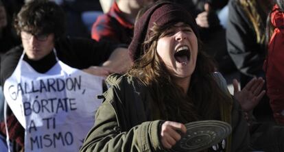 Protesto contra a nova lei do aborto.