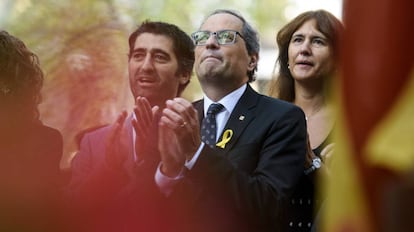 Quim Torra, en uno de los actos de la Diada 2018.