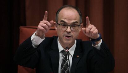 El exconsejero Jordi Turull durante su intervención en el Parlament en enero de 2020.