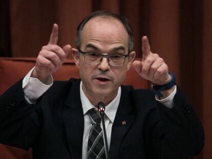 El exconsejero Jordi Turull durante su intervención en el Parlament en enero de 2020.