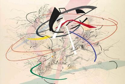 Obra <i>Sin título 1 </i>de la artista etíope Julie Mehretu, que se subastará en Sotheby&#39;s.