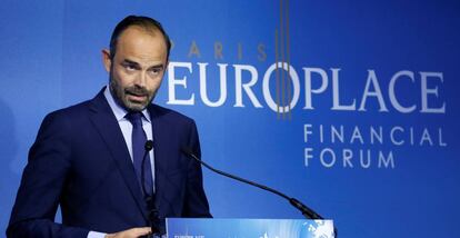 &Eacute;douard Philippe, primer ministro de Francia, el martes en el Foro Financiero Internacional Europlace, en Par&iacute;s.