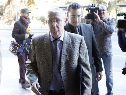 Vicente Sanz, a su llegada al Tribunal Superior valenciano.