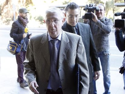 Vicente Sanz, a su llegada al Tribunal Superior valenciano.