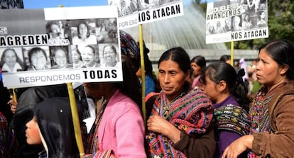 Manifestación contra la violencia a las mujeres en Guatemala.