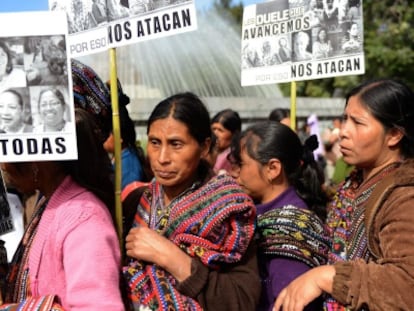 Manifestaci&oacute;n contra la violencia a las mujeres en Guatemala. 