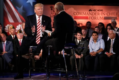 Trump en el foro Comandante en Jefe, en la cadena NBC.